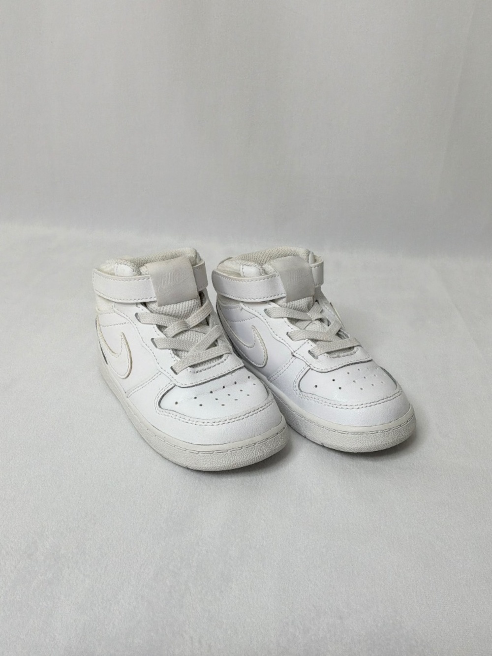 Nike Court Borough Mid 2 All White Toddler Shoe Size 8C